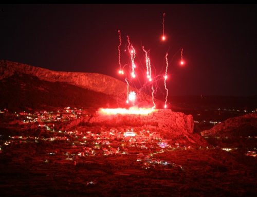 Shining Klis Fortress on the occasion of the 70th anniversary of Torcida